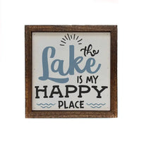The Lake Is My Happy Place Handmade Wood Sign