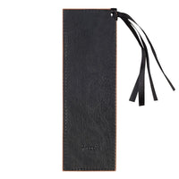 Be Strong & Courageous Black & Tan Leather Bookmark