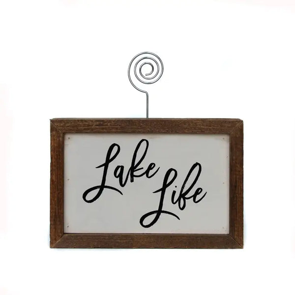 Lake Life Handmade Tabletop Picture Frame Photo Holder