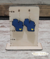 Wisconsin Brewer Colors Handmade Wood Earrings