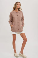 Latte Button Up Knit Shacket