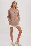Latte Button Up Knit Shacket