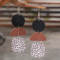 Black, Brown, And Printed Dangle Earrings