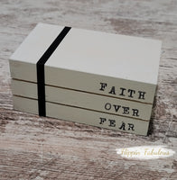 Faith Over Fear Handmade Faux Bookstack