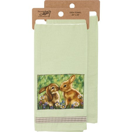 Kissing Bunnies Kitchen Towel