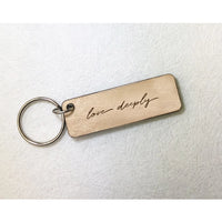 Love Deeply Handmade Wooden Keychain