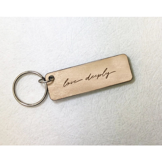 Love Deeply Handmade Wooden Keychain