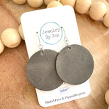 Circle Weathered Grey Handmade Earrings