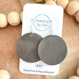 Circle Weathered Grey Handmade Earrings