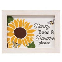 Honey Bees and Flowers Please Framed Sign