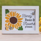 Honey Bees and Flowers Please Framed Sign