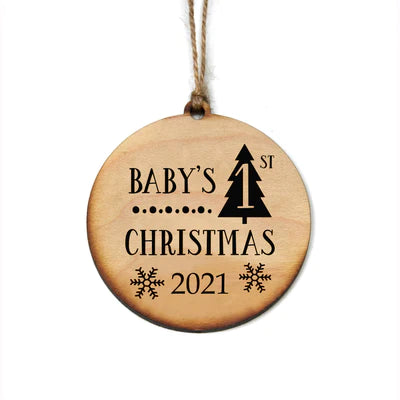 Baby's First Christmas (2024) Handmade Wood Ornament