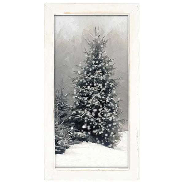 Winter Tree Black & White Small Vertical Framed Print With White Frame