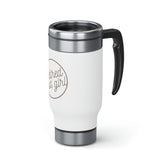 Retired Hot Girl Stainless Steel Travel Mug with Handle, 14oz