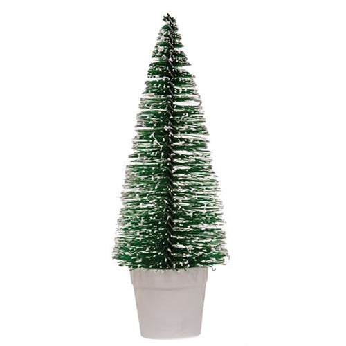 7" Potted Snowy Bottle Brush Tree