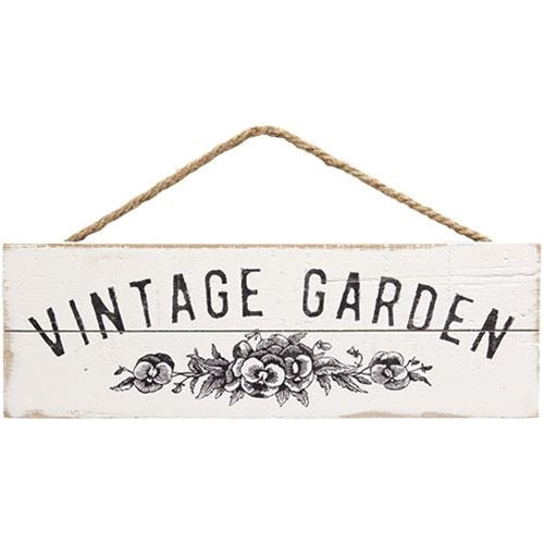 Vintage Garden Hanging Wood Sign