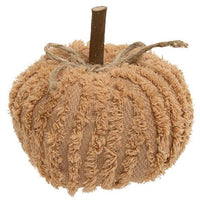 Dusty Orange Chenille Pumpkin 3.25"