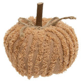 Dusty Orange Chenille Pumpkin 3.25"