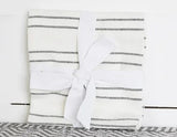 Inner Stripe White and Gray Dish Towel