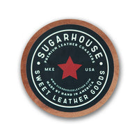 Wisconsin State Silhouette 1848 United States Handmade Leather Coaster