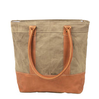 Plain Canvas Tote Bag With Leather Trim