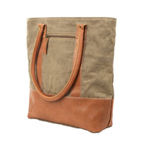 Plain Canvas Tote Bag With Leather Trim