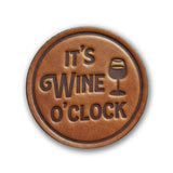 It's Wine O'Clock Handmade Leather Coaster