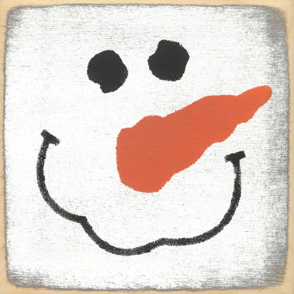 Snowman Face Handmade Mini Sign